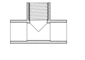 0.75" PVC Tee Fitting, SLIPxFPTxSLIP