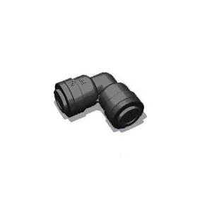 1/4" Tube x 1/4" Tube RO Push Connect Union Elbow (BLACK) Mur-Lok