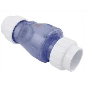 1" Clear PVC True Union Flapper Check Valve Slip x Slip
