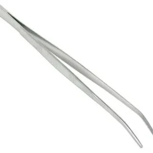 10" Curved Tip Specimen Forceps, Stainless Steel