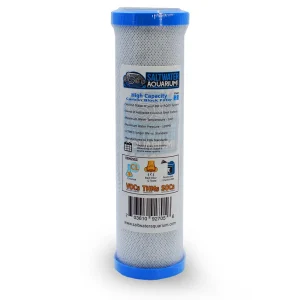 10" High Capacity Carbon Block Filter Cartridge (Lasts 4 Times Longer) | High Purity Coconut Shell Activated Carbon Block (F-CB-HC-10-2) - SaltwaterAquarium