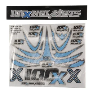 100X Helmets 100 X Blue, Black, and Silver Sticker Set