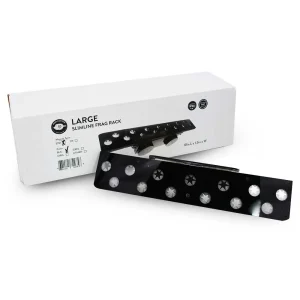 13 Hole Large Slimline Frag Rack (1/2" Glass) Black w/Frag Lock - PNW Customs