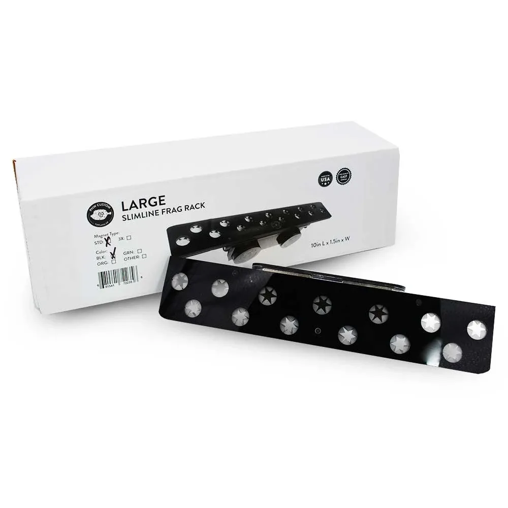13 Hole Large Slimline Frag Rack (1/2" Glass) Black w/Frag Lock - PNW Customs