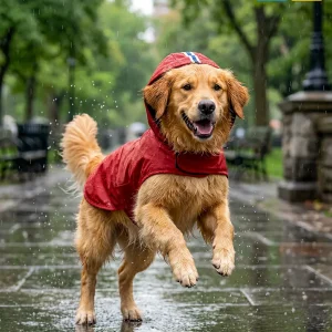15 Furries Urban Waterproof Raincoat for Dogs (Red)