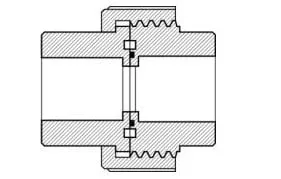 2" PVC Union Fitting, SLIPxSLIP