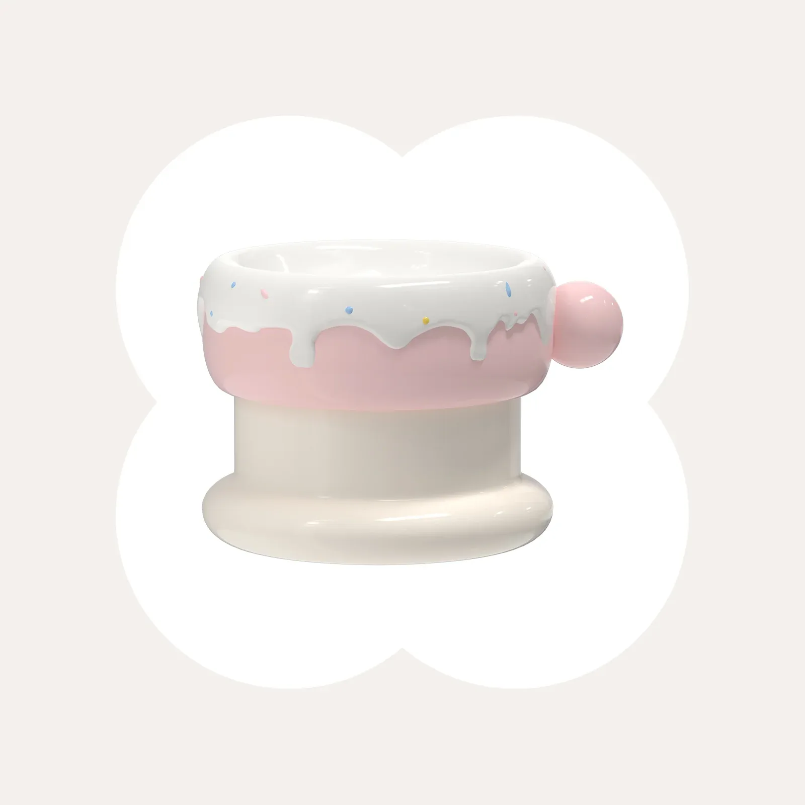 27oz Donut Style Cat Bowl Set