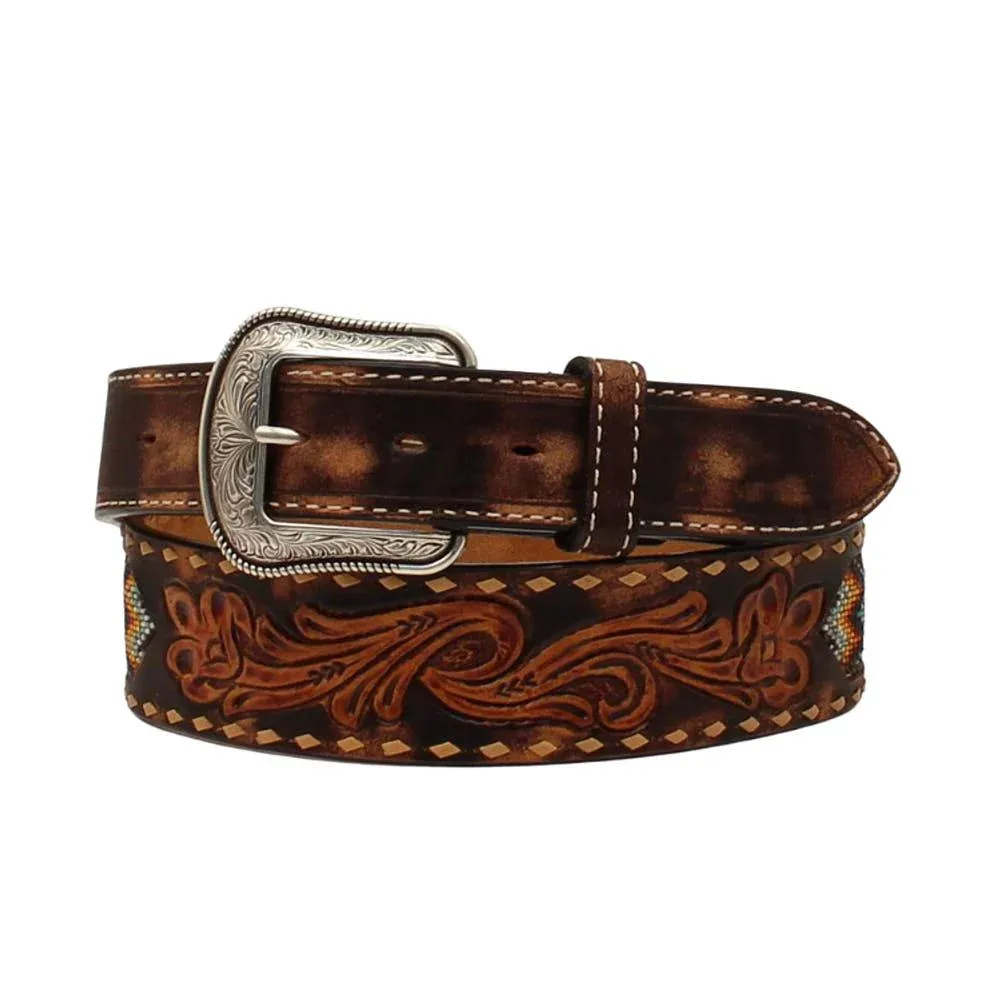3D Men's Beaded Underlay Southwest Pattern Belt