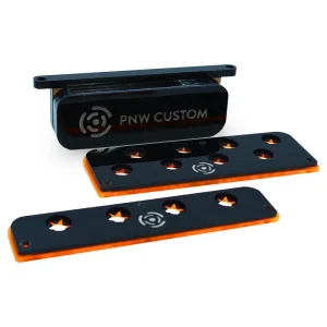 4 & 8 Hole Small Slimline Frag Rack (3/4" Glass) Orange w/Frag Lock - PNW Customs
