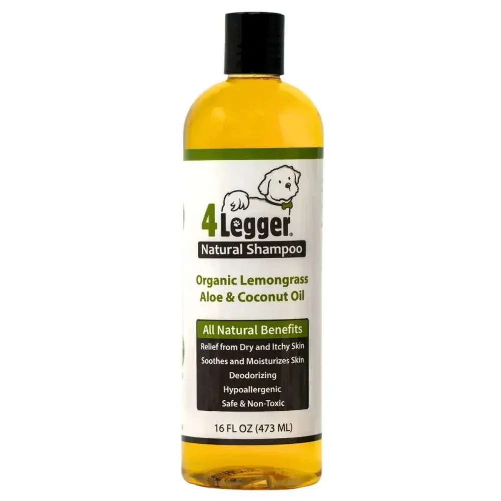 4-Legger Lemongrass and Aloe Organic Hypoallergenic Dog Shampoo 16 oz