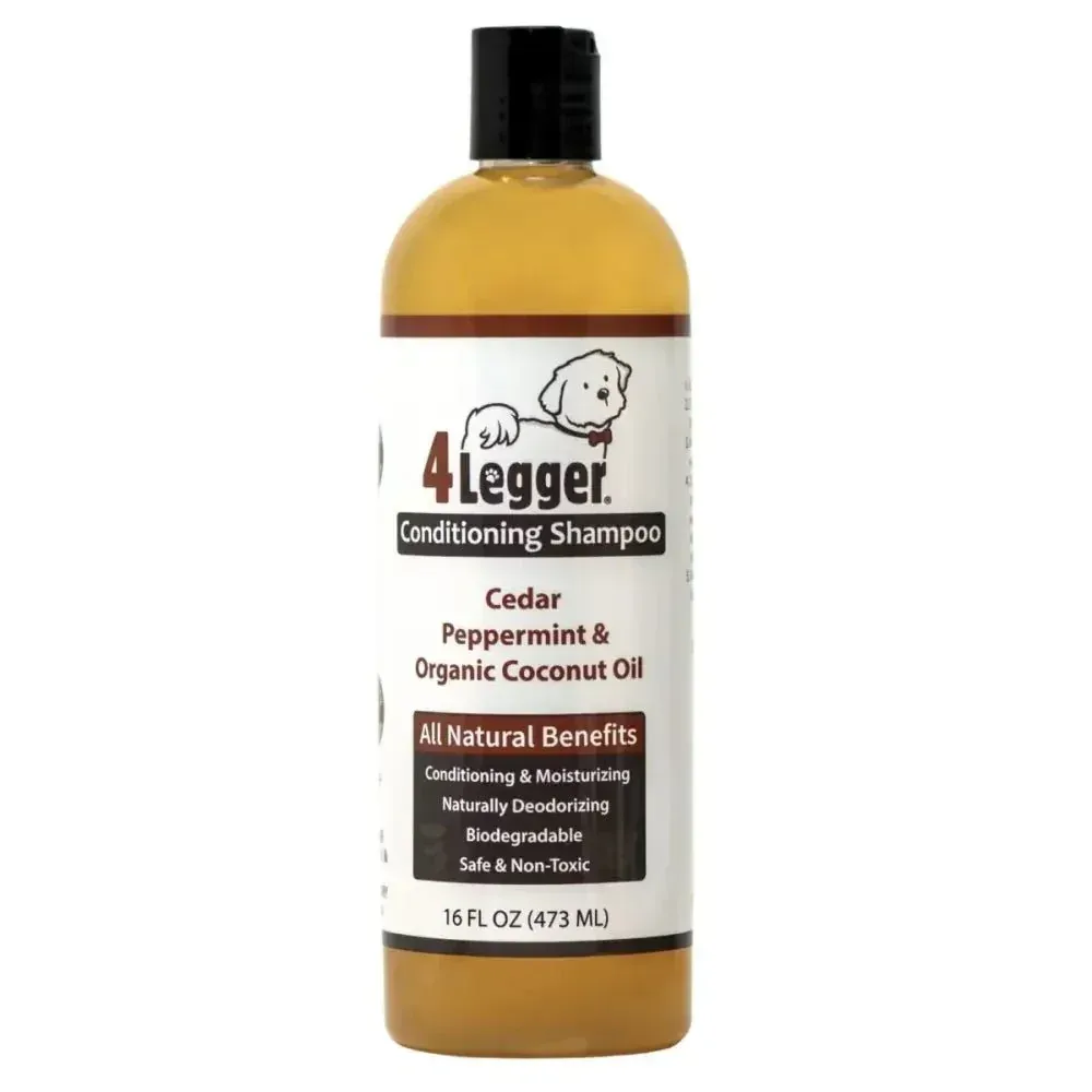 4-Legger Natural Cedar Dog Shampoo and Conditioner with Peppermint & Eucalyptus 16 oz