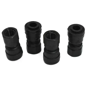 4 PACK - 1/4" x 1/8" nptf Female Adapter BLACK (Apex DOS Fitting) - Mur lok