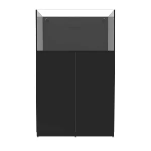 48 Gallon Shallow External Overflow Rimless Nano Tank w/ Black Stand (Full Package) - Fiji Cube