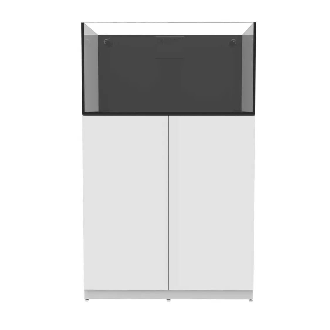48 Gallon Shallow External Overflow Rimless Nano Tank w/ White Stand- Fiji Cube