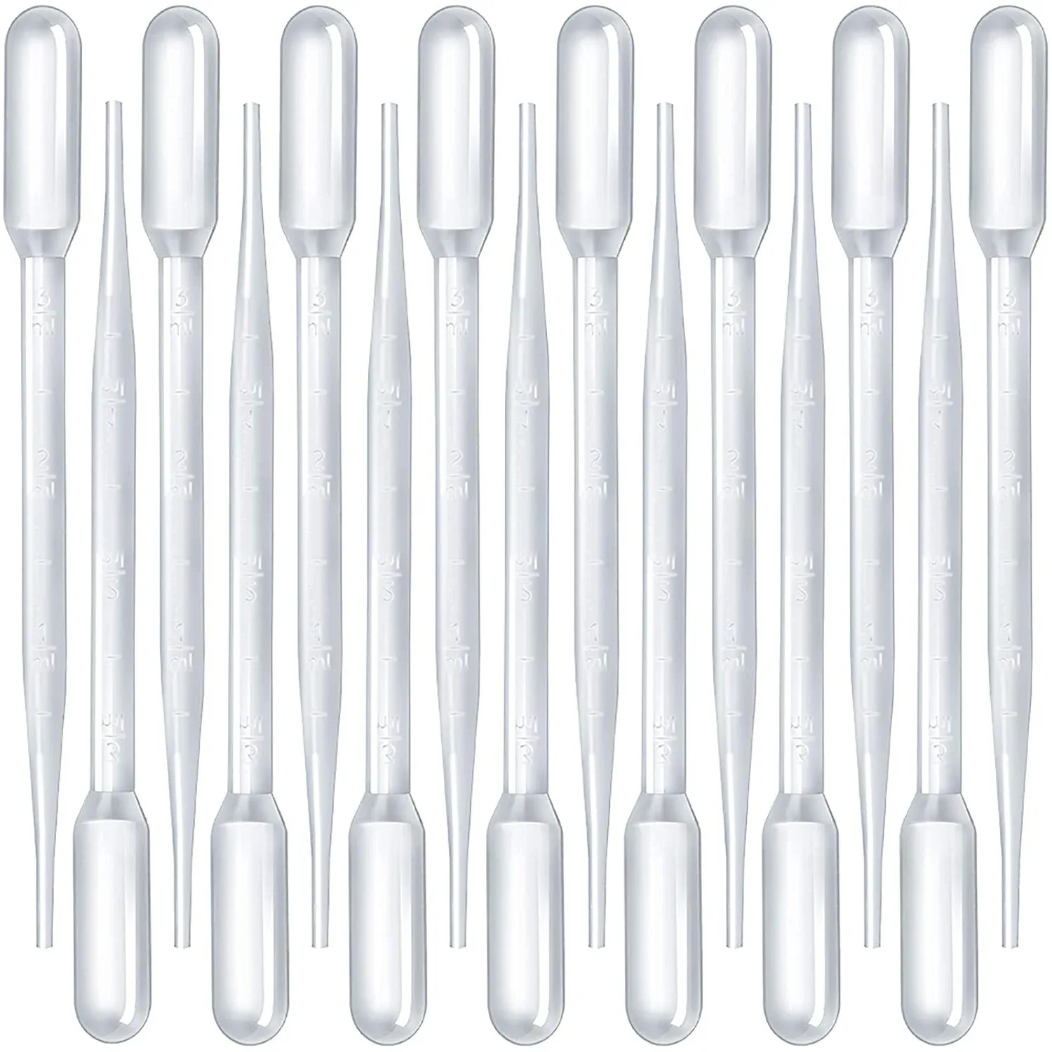 (5 Pack) 3 ml Plastic Transfer Pipettes Disposable Graduated Pipettes for Water Testing