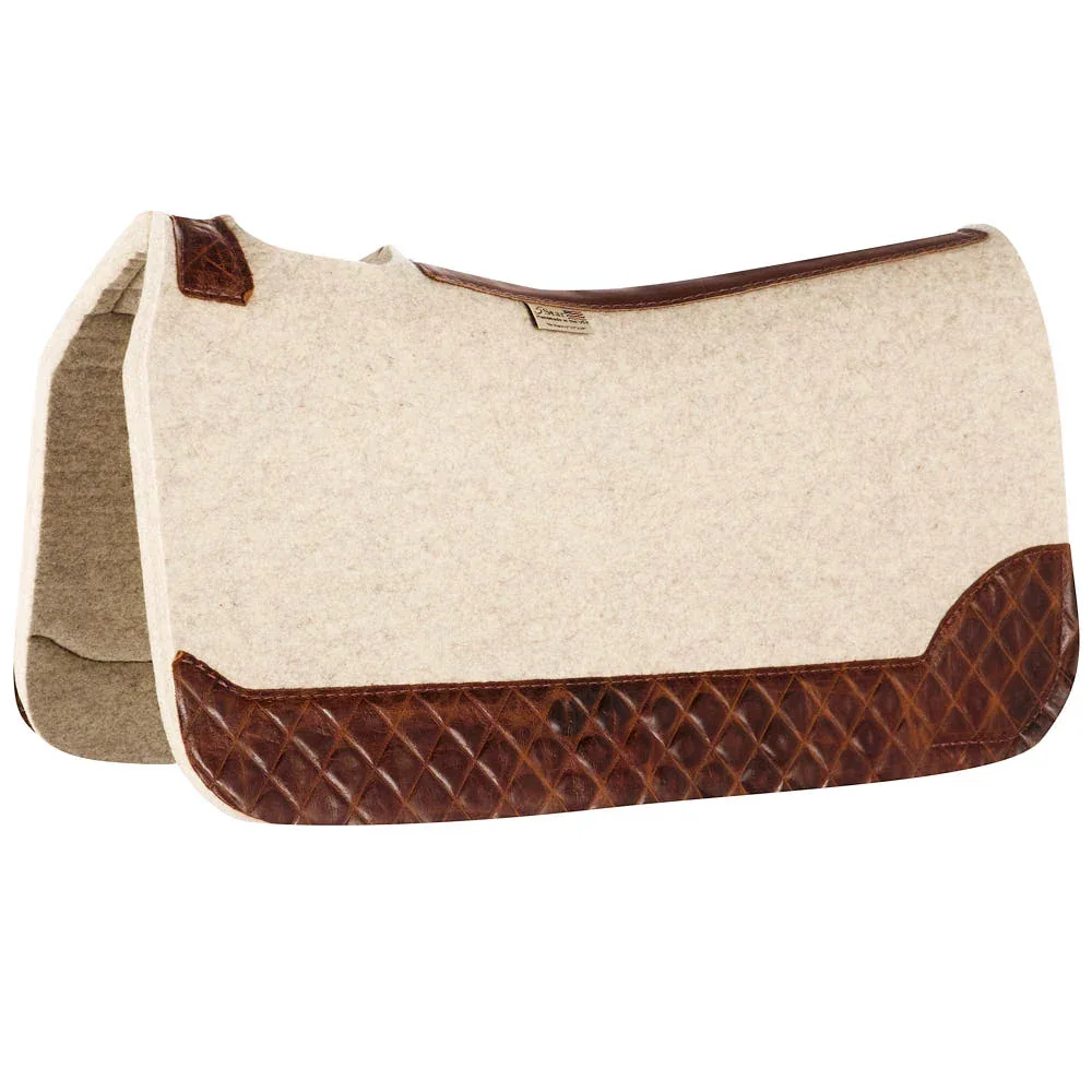 5 Star Equine Products Supplies Inc. 1in Roper Carmel Diamond Natural Felt Saddle Pad