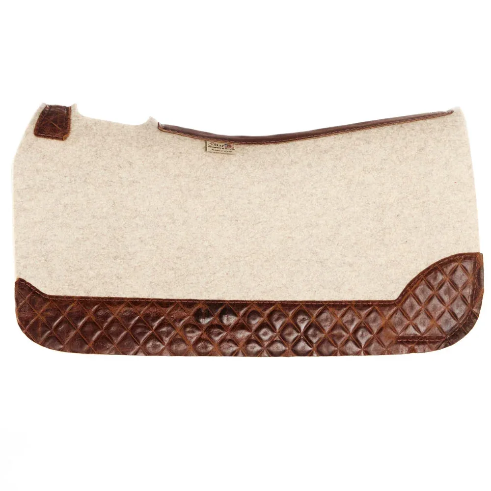 5 Star Equine Products Supplies Inc. 1in Roper Carmel Diamond Natural Felt Saddle Pad - Image 2