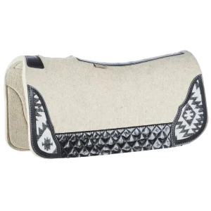 5 Star Equine Products Supplies Inc. 3/4in Barrel Racer Black/White Aztec Inlay Felt Saddle Pad
