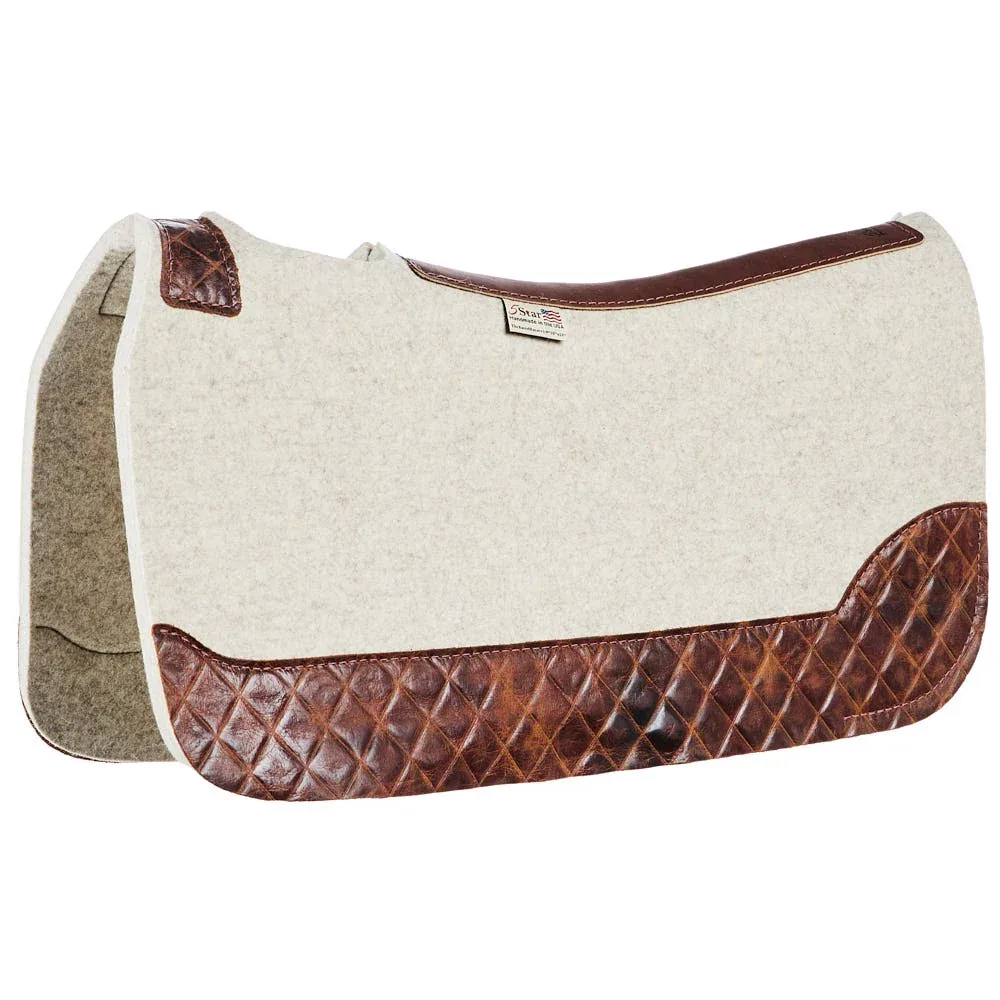 5 Star Equine Products Supplies Inc. 3/4in Barrel Racer Carmel Diamond Natural Felt Saddle Pad