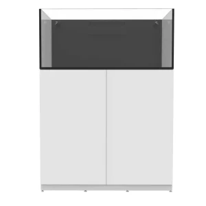 57 Gallon Shallow External Overflow Rimless Tank w/ White Stand - Fiji Cube