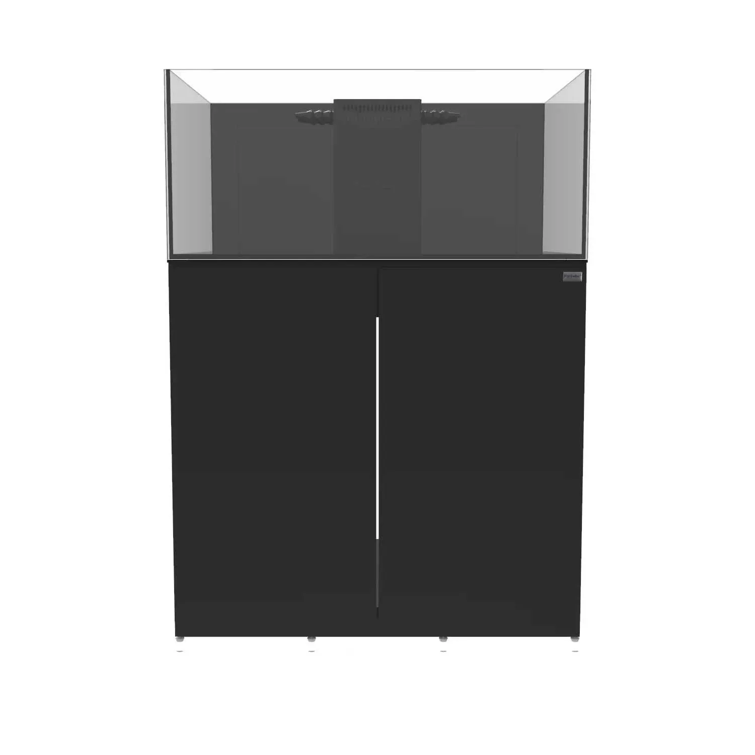57 Gallon Shallow Internal Middle Rimless Tank w/ Black Stand - Fiji Cube