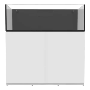 76 Gallon Shallow External Overflow Rimless Tank w/ White Stand - Fiji Cube