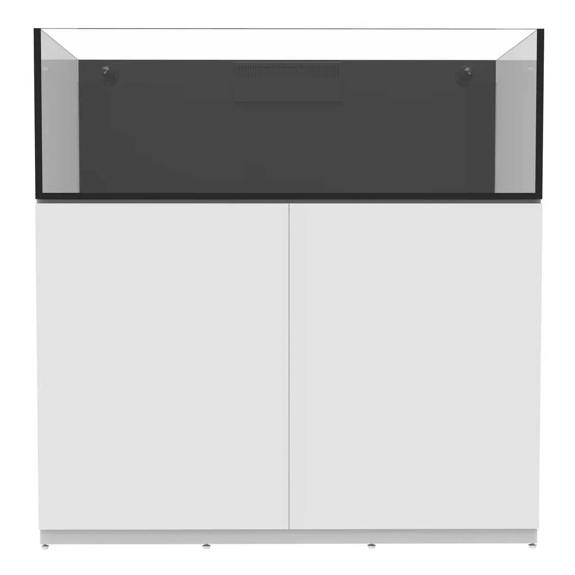 76 Gallon Shallow External Overflow Rimless Tank w/ White Stand (Full Package) - Fiji Cube