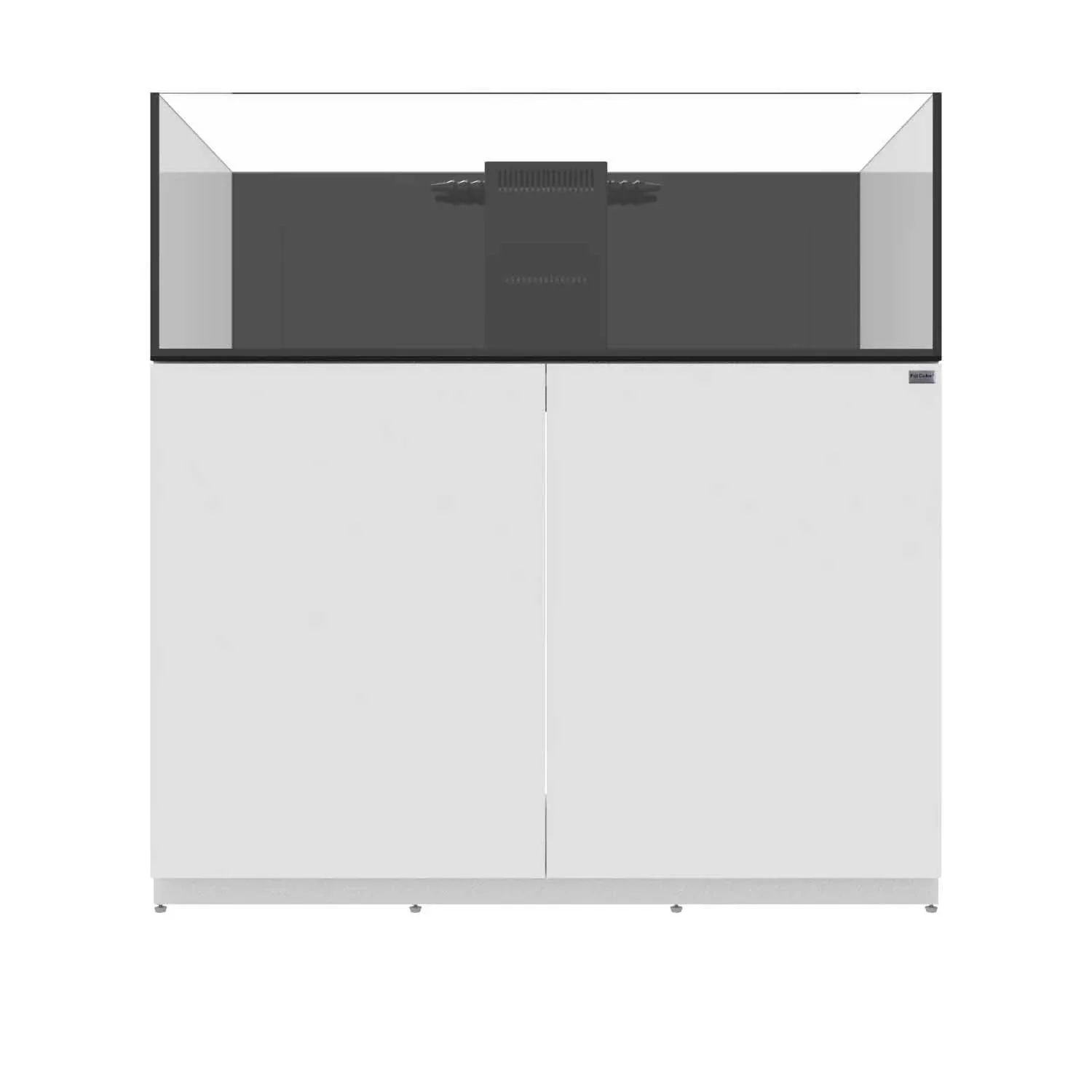 76 Gallon Shallow Internal Middle Rimless Tank w/ White Stand - Fiji Cube