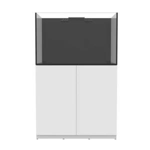 81 Gallon Internal Middle Rimless Tank w/ White Stand - Fiji Cube