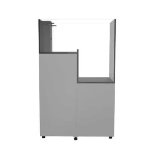 84 Gallon Peninsula Drop Off Aquarium w/ White Stand - Fiji Cube