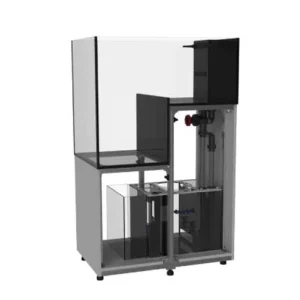 84 Gallon Peninsula Drop Off Aquarium w/ White Stand - Full Package - Fiji Cube