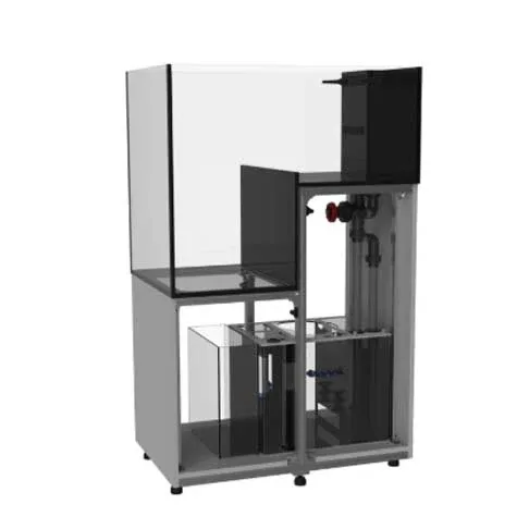 84 Gallon Peninsula Drop Off Aquarium w/ White Stand - Full Package - Fiji Cube