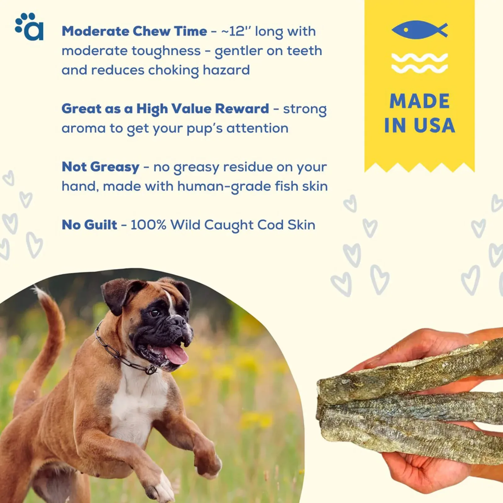 A Better Treat Dehydrated Wild Caught Cod Skin Dog Chews - Image 2