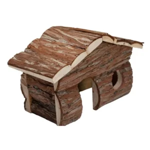 A E Cages Nibbles Log Cabin Small Animal Hut Brown, Medium
