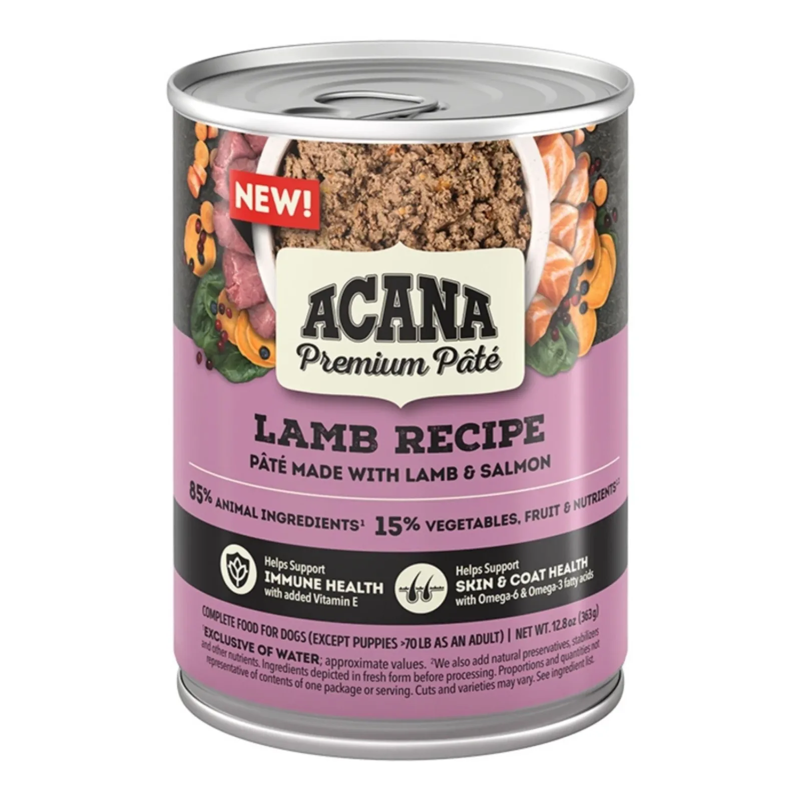 Acana Dog Grain-Free Premium Pate Lamb Recipe in Bone Broth, 12.8 oz each, Case of 12