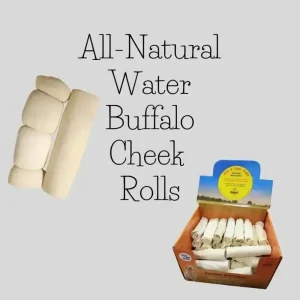 Advance Pet Products Water Buffalo Cheek Roll Dog Chew – Natural, 6"