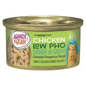 Against the Grain Chicken Low Pho Dinner In Gravy Wet Cat Food 24ea/2.8 oz