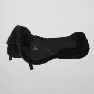 Airtechnology Shockproof Wool Saddle Pad - Half Pad Black/Black Wool