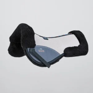 Airtechnology Shockproof Wool Saddle Pad - Half Pad Grey/Black Wool
