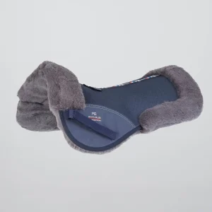 Airtechnology Shockproof Wool Saddle Pad - Half Pad Navy/Grey Wool