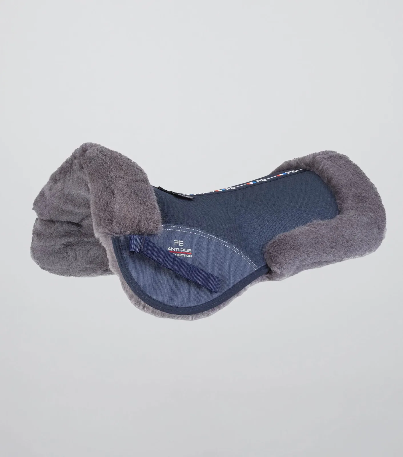 Airtechnology Shockproof Wool Saddle Pad - Half Pad Navy/Grey Wool