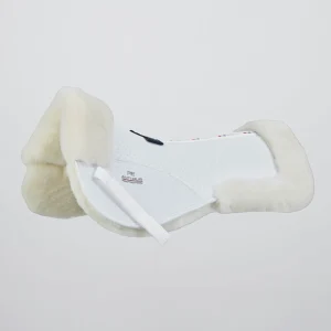 Airtechnology Shockproof Wool Saddle Pad - Half Pad White/Natural Wool