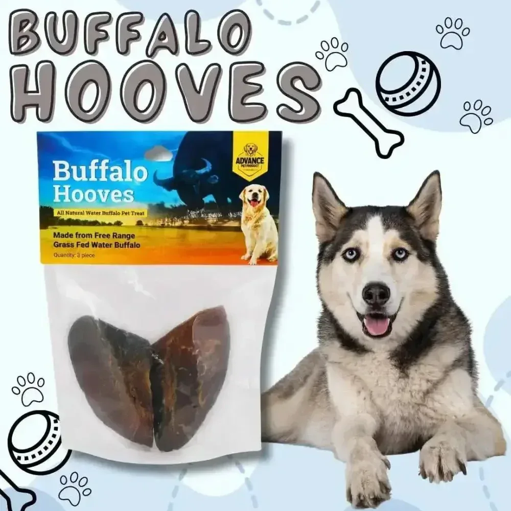 All Natural Water Buffalo Hooves Dog Chew 3pc