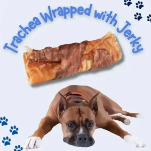 All Natural Water Buffalo Trachea Wrapped Jerky Treat for Dogs