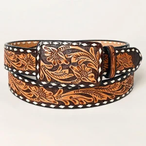 American Darling Floral Tooled Leather Belt