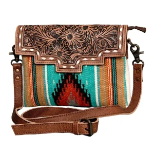 American Darling Hand Tooled Saddle Blanket Crossbody