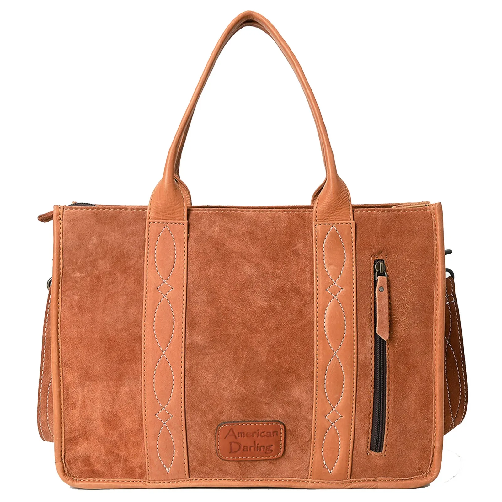 American Darling Suede Leather Boot Stitch Tote - Image 2