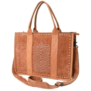 American Darling Suede Leather Boot Stitch Tote