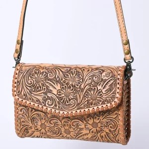 American Darling Tooled Tan Cross Body