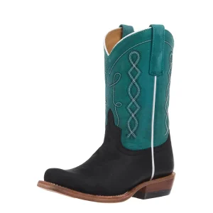 Anderson Bean Kid's Black Oiled Shoulder and Seafoam Barcelona Cutter Toe Boot